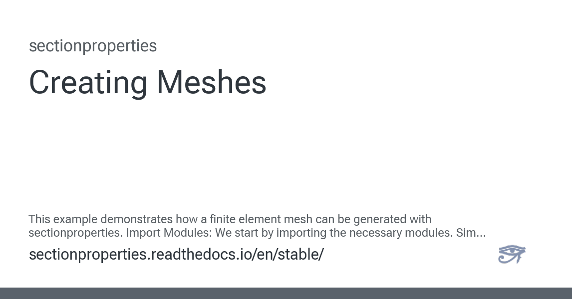 Creating Meshes - sectionproperties documentation