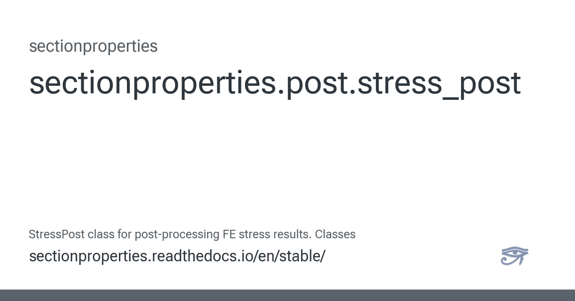 sectionproperties.post.stress_post - sectionproperties documentation