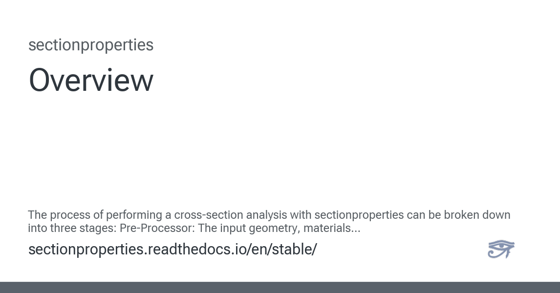 Overview Section Example Overview - sectionproperties documentation
